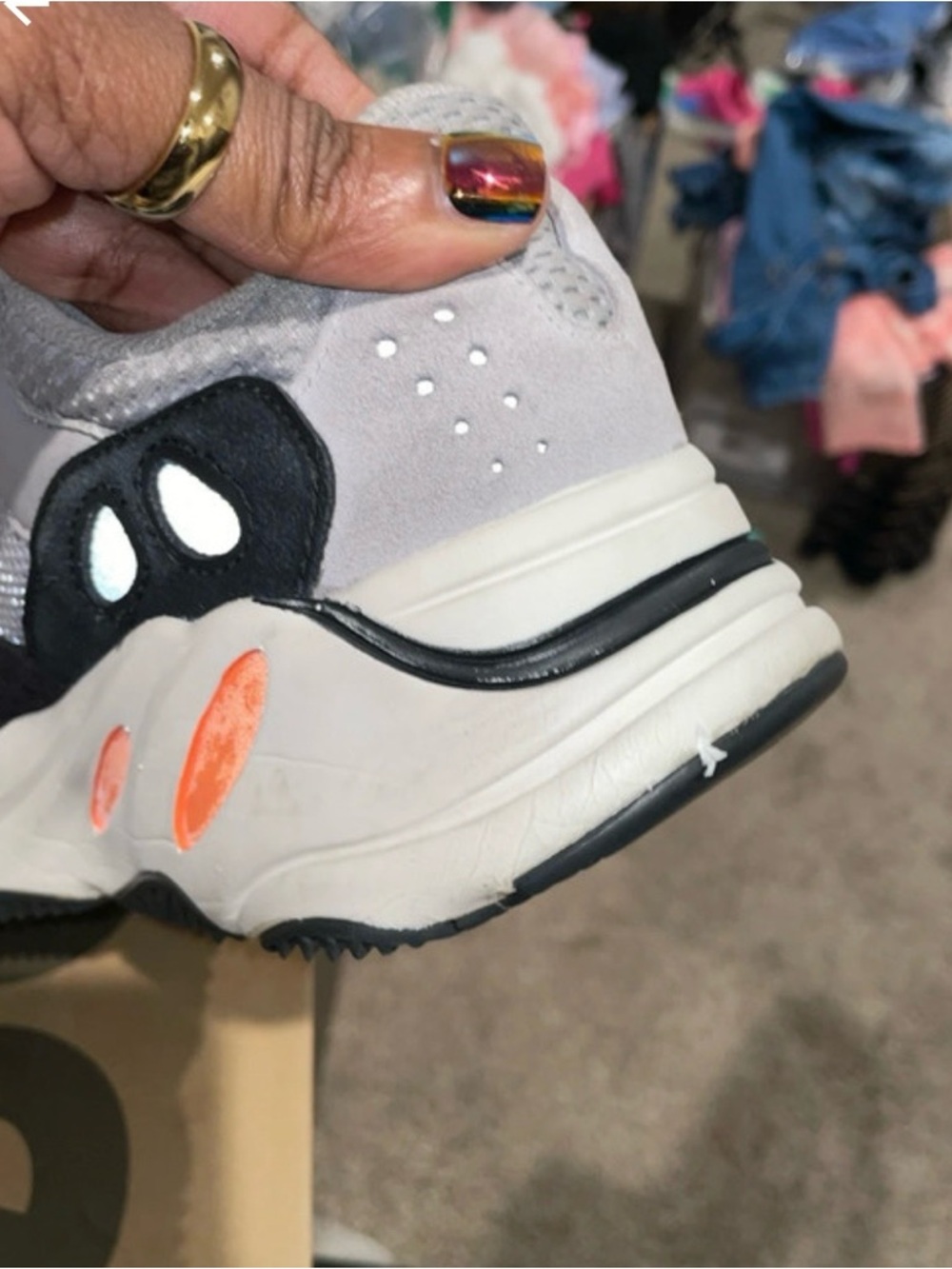Yeezy Kids Sneakers in Gray, Blue, Black & Cream - Picture 8 of 12